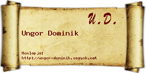 Ungor Dominik névjegykártya